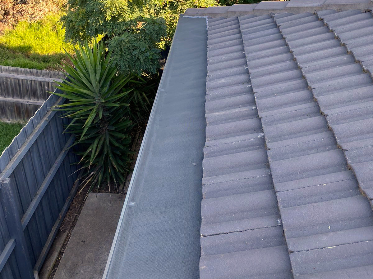 Gutter Protection installed on a tiled roof